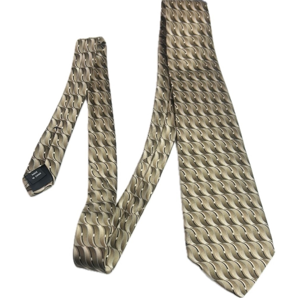 State.ments Silk Tie Abstract Beige Tan